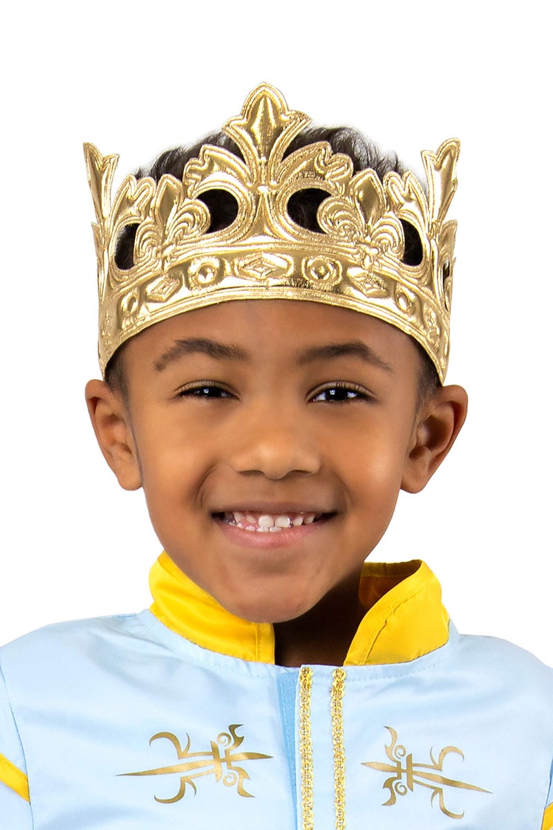 Little Adventures Soft Golden and Silver Prince and King Crowns Dress Up Costume Accessory (Gold Prince) - Image 2